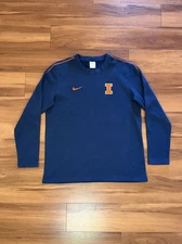 Nike Illinois Fighting Illini Thermal Shirt Team Issue Blue Men’s Size Large