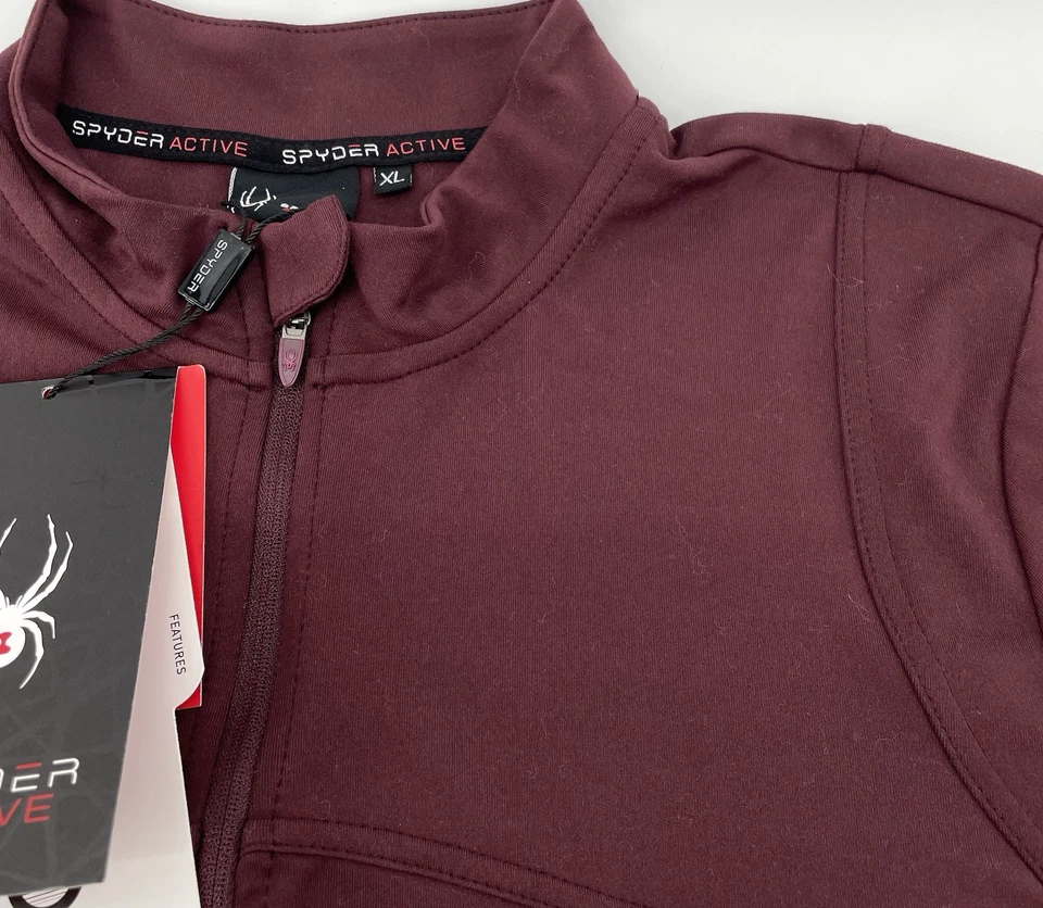 Nuevo con etiquetas Pullover Spyder Active para mujer XL granate 1/4 cremallera Foto 3 de 4