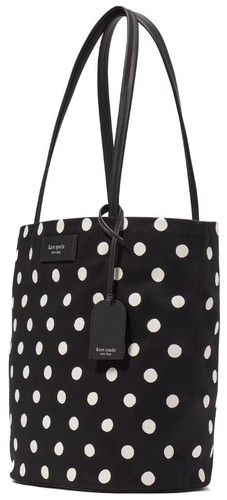KATE SPADE ON PURPOSE SUNSHINE DOT PRINTED CANVAS LARGE TOTE BLACK KF870 NWT$228 - Picture 3 of 7