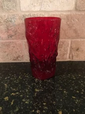 Seneca Driftwood Red 5 3/4” 16 oz Textured Drinking Glass, EC! 10 Available
