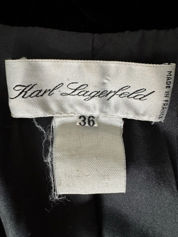 Chaqueta Blazer Karl Lagerfeld Años 80/90 Negra Talla 36 Hecha en Francia Foto 2 de 4