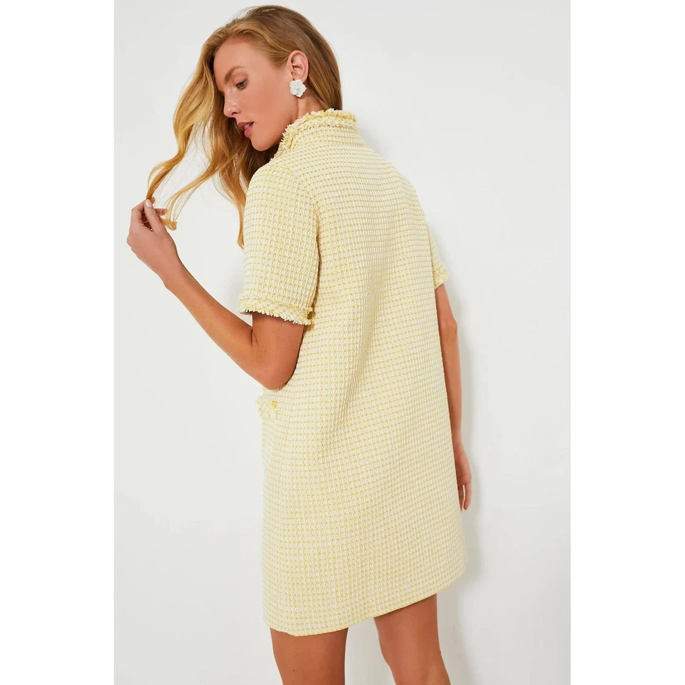 Vestido Pomander Place Tuckernuck Ofelia Amarillo Tweed Manga Corta Mini Talla M Foto 3 de 4