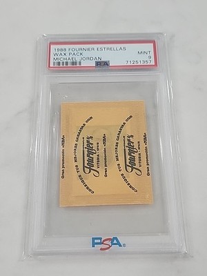 1988 FOURNIER ESTRELLAS WAX PACK MICHAEL JORDAN SHOWING PSA 9 MINT