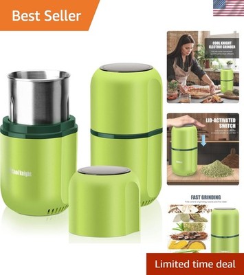 Professional Electric Spice Grinder - 100g Large Capacity, 360° Grind, Green