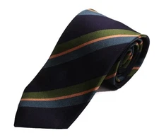 DRAKE'S London tie (DR1AAN-25648-2)  striped pattern tie Navy