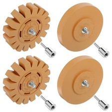 4 Packs Decal Remover Eraser Wheel, Rubber Wheel Sticker Remover with Drill