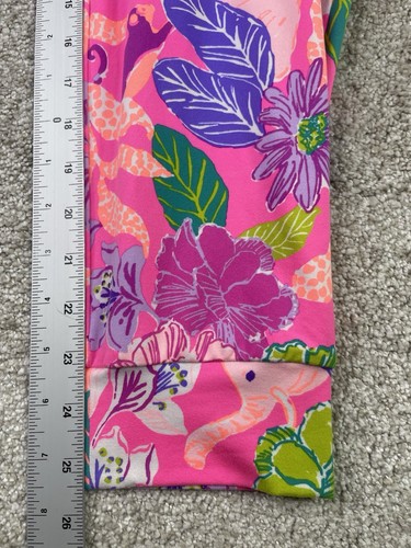 Lilly Pulitzer Pants Large Lillabeth UPF 50+ Pink Isle Best Of Friends Jogger - Picture 9 of 10
