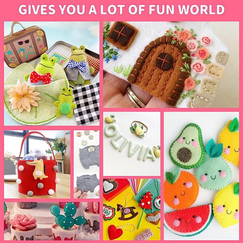 9Pcs 20*80CM Multicoloured Felt Cloth Fabric For Making Cloth Rag Dolls Fabric - Picture 7 of 12