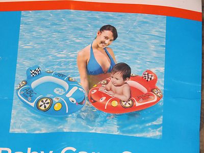 True Living Baby Care Seat Inflatable Swimming Pool Float Red Car NEW