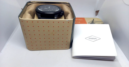 Fossil Nero da uomo LATITUDE orologio Cal 4.5 Data 45 mm 5 ATM FS5754 - Foto 3 di 3