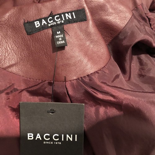 NWT Baccini Faux Leather Zip Jacket Burgundy Sz M - Picture 6 of 6