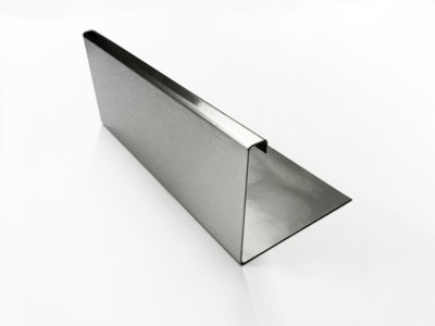 -(3Stk) Kiesfangleiste ungelocht 1.4301, 1,0mm, H=120-60mm n. Skizze 2 Verbinder