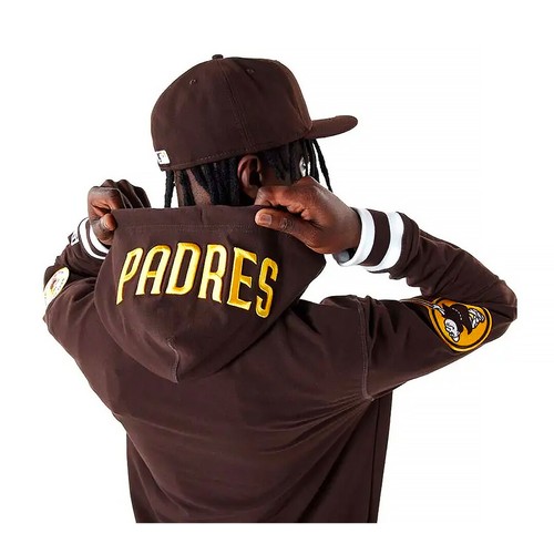 San Diego Padres New Era Men's Logo Select Hoodie Brown Sweatshirt - Picture 3 of 7