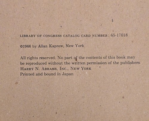 Allan Kaprow ASSEMBLAGE, ENVIRONMENTS & HAPPENINGS rare HC ED1 Abrams 1966 - Picture 2 of 14