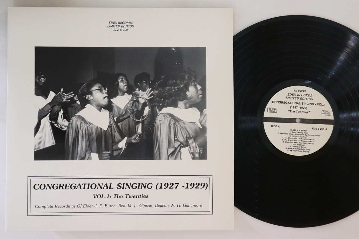 オーストリアLP Various Congregational Singing (1927-1929) - Vol.1: The Twenties ELE6200 EDEN /00260 LP Various Congregational Singing (1927-1929) - Vol.1ELE6200