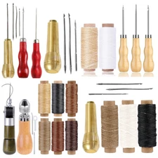 Leather Sewing Awl Thread Kit Manual Machine stitcher Shoemaker Repair Tool Wood