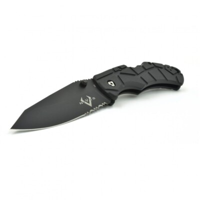 VNI30206 V NIVES Rocky II Lockback Black Part Serrat D2 Blade FRN Handle Clip