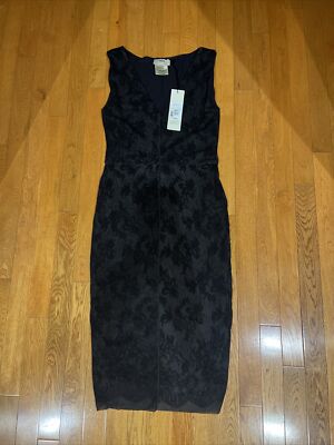 jersey midi dress short sleeve Fitted Midi Dress in Signature Jersey Black / 4
