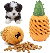 Youngever Pineapple Dog Treat Toys for Pet Teeth Cleaning, Small 4.3 inch 