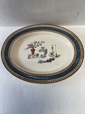 Antique Mid 19th Century Copeland Spode/Ovington Brothers Ceramic Oval Tray