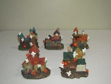 K's Collection Halloween Haunted Houses Lot of 5 Figurines
