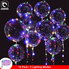 20" Bubble 10 Pack LED Light Up BoBo Balloons Party Wedding Christmas Decoration