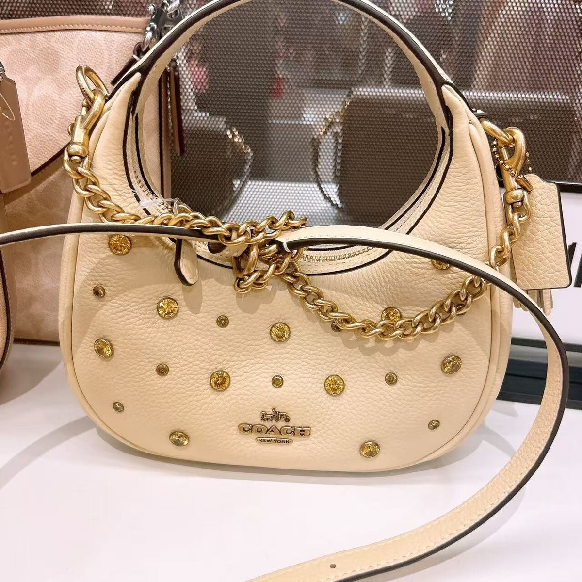 NWT Coach Carmen Mini Crossbody Bag With Crystal/Floral