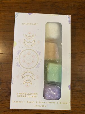 NEW ~ HARPER + ARI 4 EXFOLIATING SUGAR CUBES ~ SEALED ~ FREE SHIPPING!~