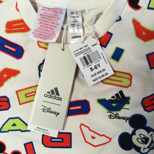Adidas Kids Disney Mickey Mouse T-Shirt & Shorts Set Size 5-6 Year New - Picture 6 of 12