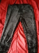 Black Women Velvet Leggins size L