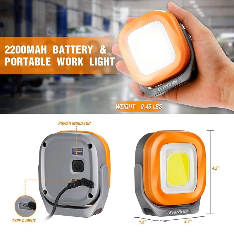1000Lumen USB Rechargeable LED Work Light Magnetic Super Bright Worklight 2-PACK - Image 3 of 4