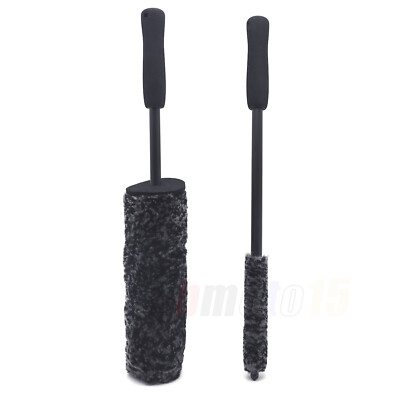 #ad Black barrel brush 22x7cm For cleaning the wheel hub and spokes of automobiles $19.95