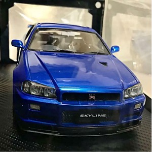 Nissan Skyline Gt R V Spec Ii R34 Ignition Model 1 18 Blue Toy Car Jp Seller Ebay