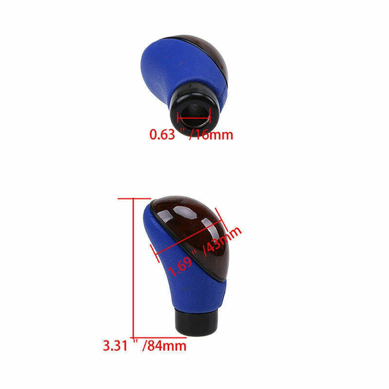 Universal Car Leather Automatic Gear Shift Knob Shifter Stick Lever+ Adapter - Image 4 of 4