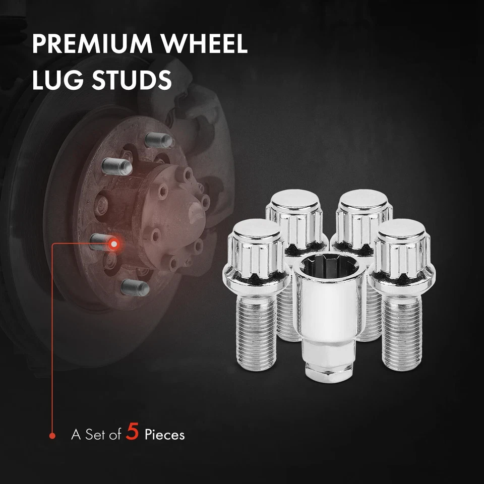 4x pernos de bloqueo de rueda M14-1.5 y 1x llave de enchufe para Volkswagen Golf 1997-2021 Foto 3 de 4