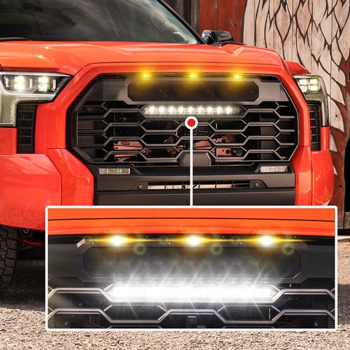 Racing Grille Light+LED BAR &3 Amber For TOYOTA TUNDRA For PRO 2022-2023 24 Set - Picture 3 of 14