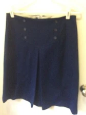 Vintage Nautical Navy Sailor Polyester skirt button rows