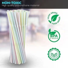 UP 10000x Multicolor Straws BPA Free Bendable Biodegradable Drinking Party Straw