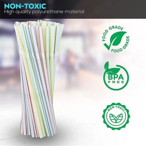 UP 2000x Multicolor Straws BPA Free Bendable Biodegradable Drinking Party Straw - Picture 1 of 12