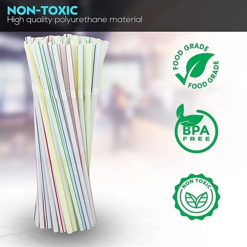 UP 2000x Multicolor Straws BPA Free Bendable Biodegradable Drinking Party Straw - Picture 2 of 12