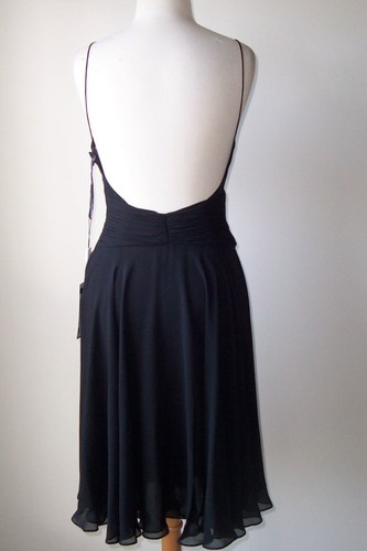 Vestido GAI MATTIOLO Negro Seda Cristal Adornado Espalda Abierta 40 4 - Imagen 3 de 3