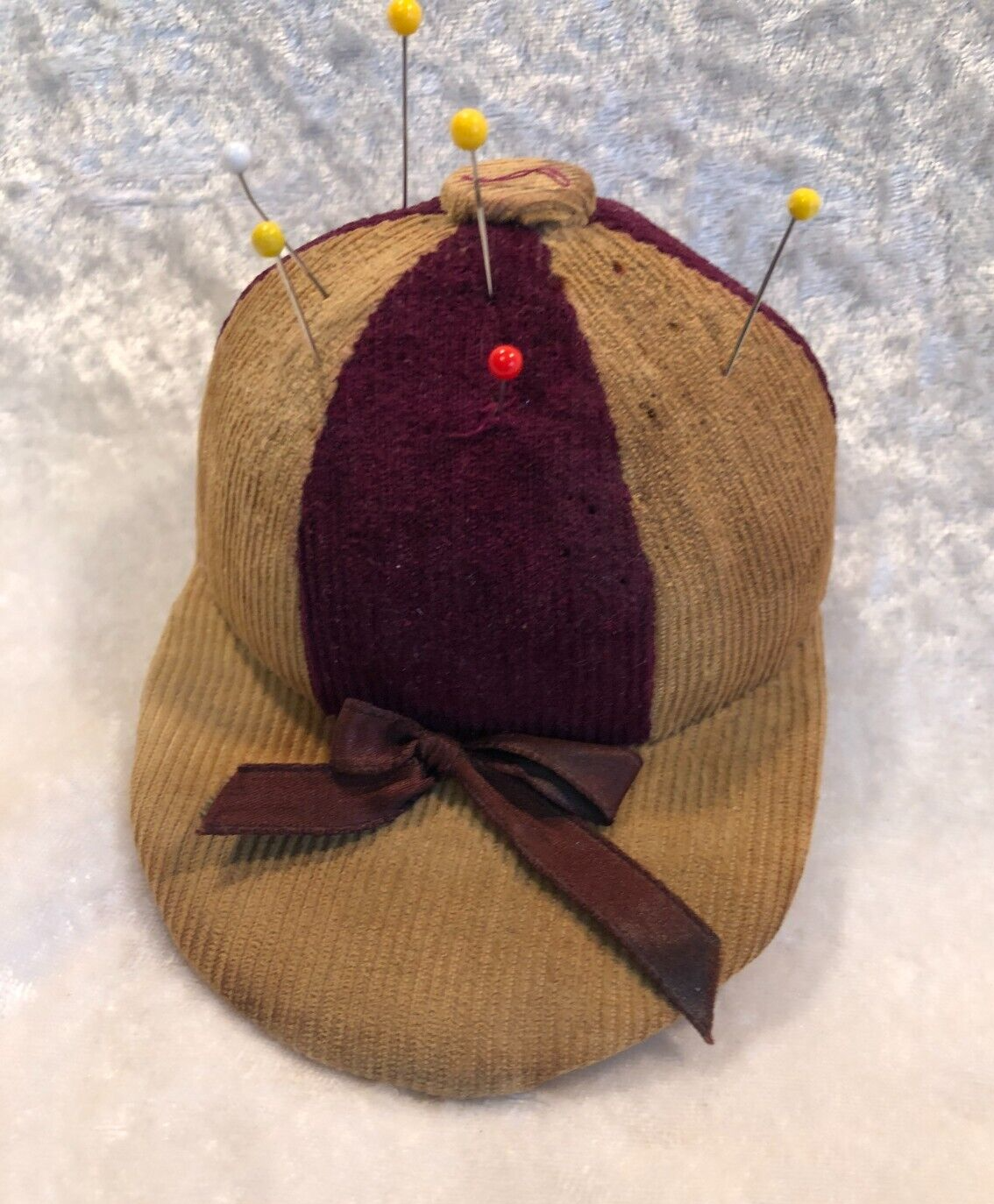 VINTAGE JOCKEY HAT Cap PIN CUSHION HORSE Racing Equestrian