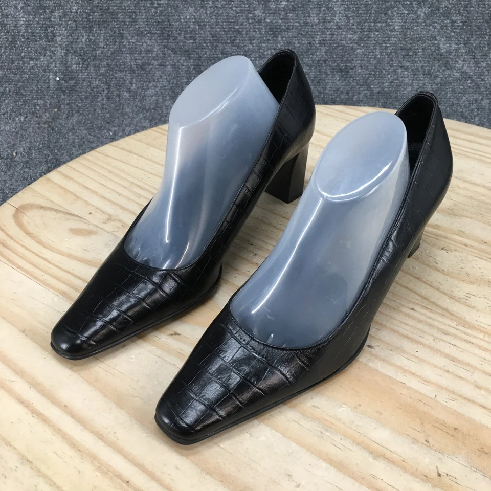 Casual Corner Shoes Womens 7 High Heels Dress Pumps Black Square Toe Slip On - Image 3 of 4