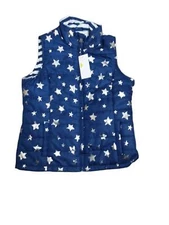 P.S. Girls Blue/Sliver Star zIp Up Sleeveless Vest (Size: 12)