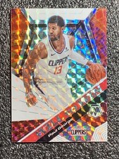  2019-20 Panini Mosaic Basketball Will to Win Silver Prizm Paul George Clippers 