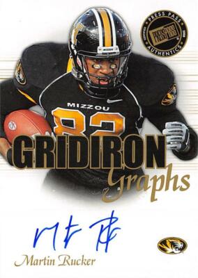 Martin Rucker autographed Football Card 2008 Press Pass Gridiron Graphs #82