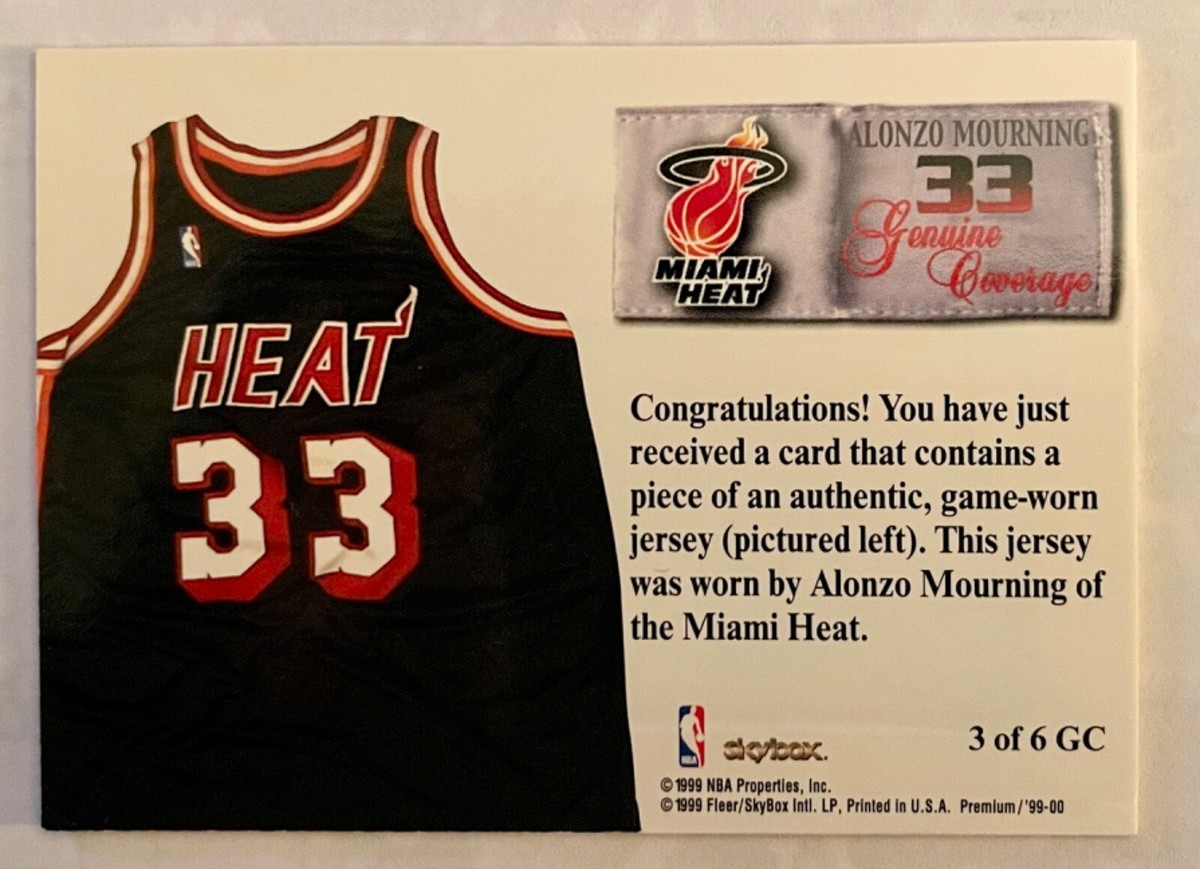 1999-00 Skybox Premium Genuine Coverage Jersey Alonzo Mourning 