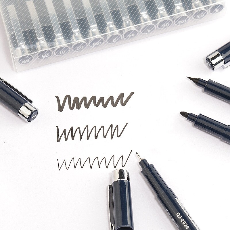12Pcs Black Fine Liner Pens Art Supplies Drawing Pens Micron Pens Art