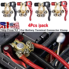 2 PAIR 4 Way Quick Release Disconnect Car Battery Terminal Clamp Connectors USA