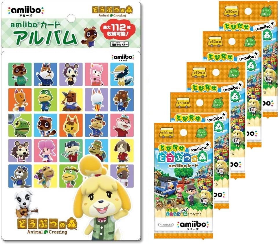 amiibo card plus JAPANESE x 5packs and album animal crossing